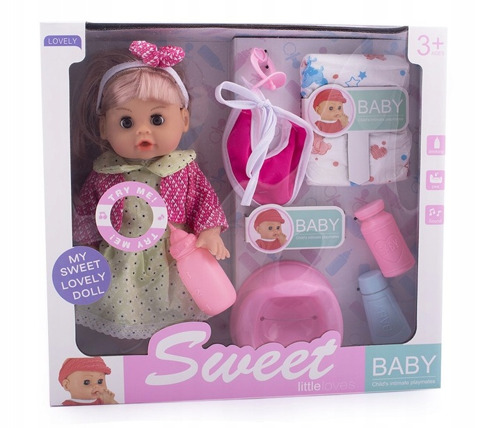 LALKA BOBAS LALECZKA DŁUGIE WŁOSY MÓWI Z AKCESORIAMI INTERAKTYWNA