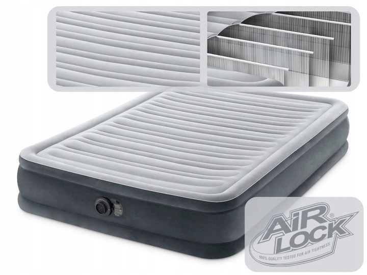 Materac Dmuchany Dwuosobowy Łóżko z Pompką 230V do Spania Intex 67768ND