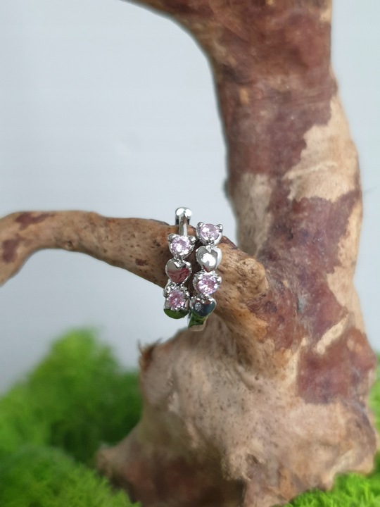 SREBRNE KOLCZYKI serduszka kółka DLA DZIEWCZYNKI STAL CHIRURGICZNA 316L