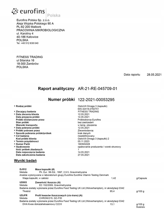 OstroVit Omega 3 180 kapsułek WITAMINY KWASY TŁUSZCZOWE