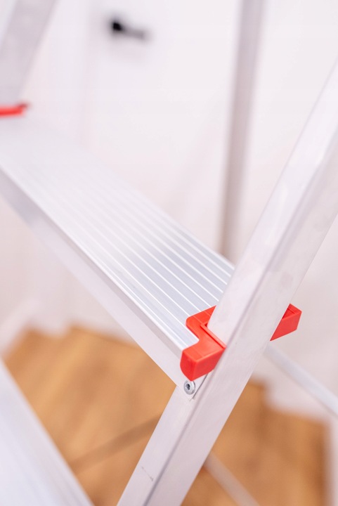 Drabina aluminiowa domowa 7 stopniowa składana BAULICH hak i stopki GRATIS!