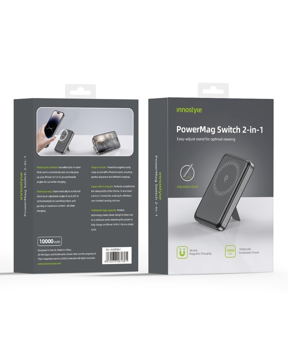 INNOSTYLE POWERSWITCH SZYBKI POWERBANK INDUKCYJNY DO MAGSAFE 10000 STOJAK