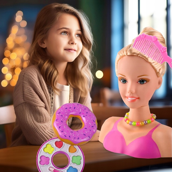 LALKA GŁÓWKA głowa lalki do czesania układania fryzur i malowania makijażu