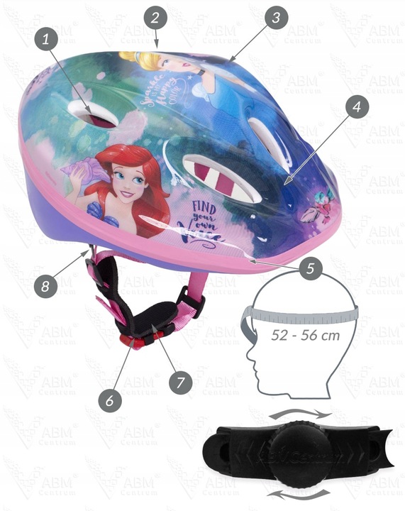 Kask rowerowy na rower hulajnogę deskorolkę obwód 52-56 cm KSIĘŻNICZK Ariel