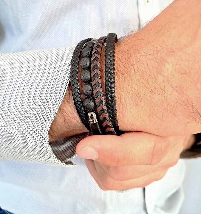 Bransoletka TYGRYSIE OKO dla taty GRAWER CZARNA