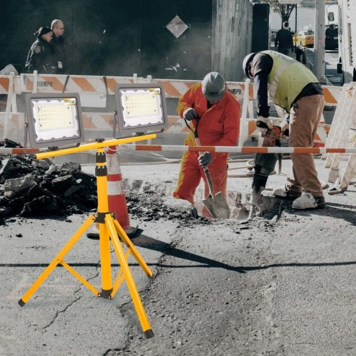 Halogen LED Statyw Budowlany Naświetlacz 2x100W / 200W 20000lm Stojak