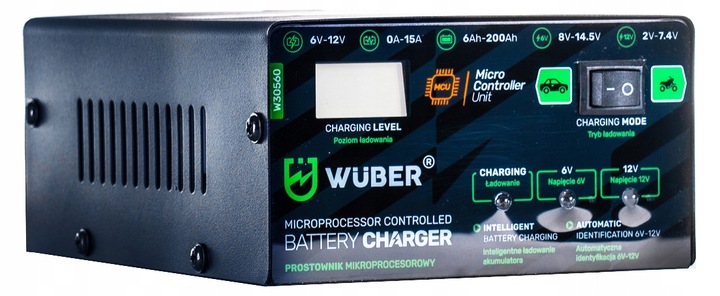 PROSTOWNIK 6V i 12V MIKROPROCESOROWY ŁADOWARKA DO AKUMULATORA NAPRAWA 15A