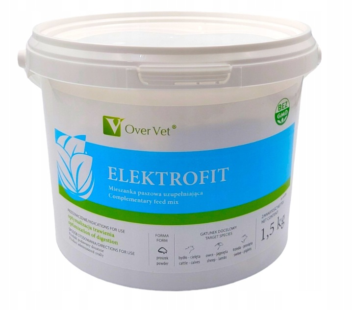 Elektrofit 1,5 kg Over elektrolity i witaminy dla cieląt jagniąt prosiąt