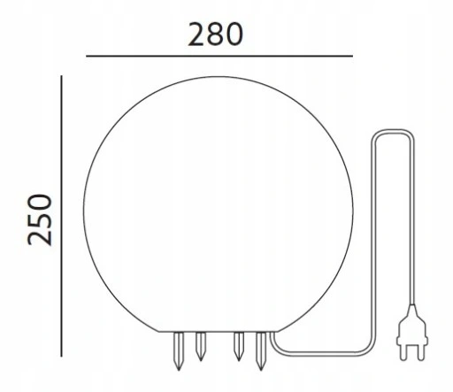 Lampa Ogrodowa Stojąca Kula Świetlna 28cm na E27
