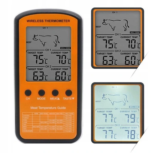 TERMOMETR DO WĘDZARNI MIĘS BEZPRZEWODOWY 2 SONDY