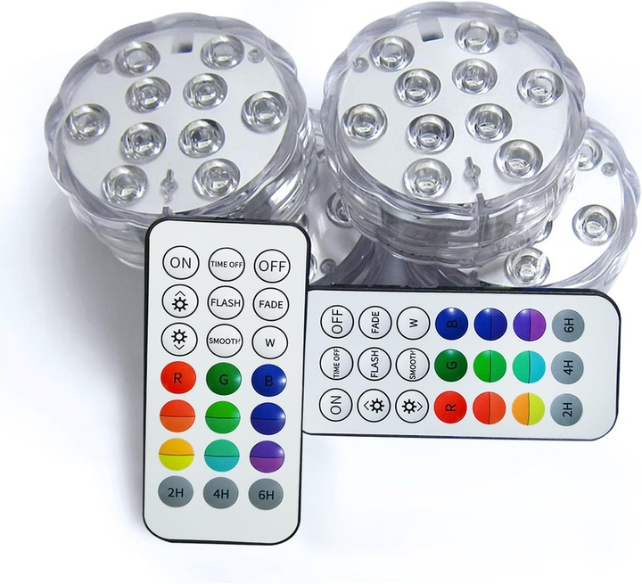 4x OŚWIETLENIE BASENU PODWODNE BASENOWE LAMPKA LED RGB Z PILOT