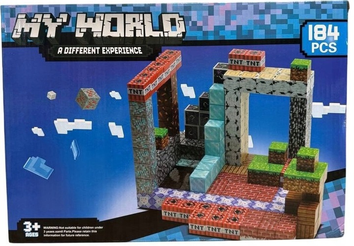 KLOCKI MAGNETYCZNE PIKSELE BLOCZKI SZEŚCIANY MOCNE 184 KLOCKI 2 FIGURKI