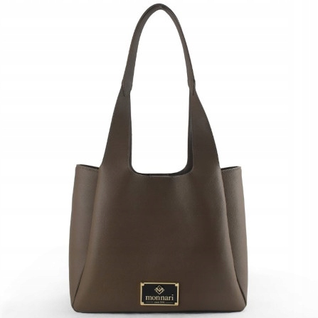 MONNARI Klasyczna Torebka Damska Na Ramię Czekoladowa Duża Shopper Brązowa