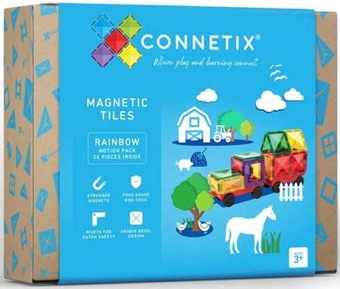 Connetix: klocki magnetyczne Motion Pack 24 pociąg magnetyczny pojazd