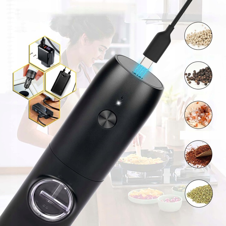 ELEKTRYCZNY MŁYNEK DO SOLI I PIEPRZU | 2w1 ZESTAW