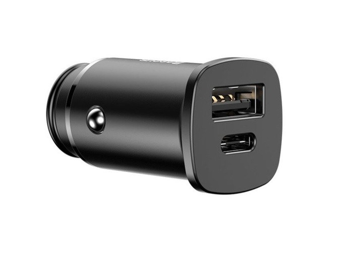 BASEUS ZASILACZ ŁADOWARKA SAMOCHODOWA 1X USB-A USB-C PD 3.0 QC 4.0 5A 30W