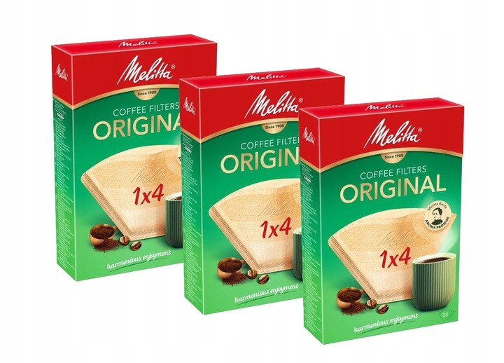 Filtry papierowe do kawy 1x4 Melitta ORIGINAL / Classic 240szt, rozmiar 4