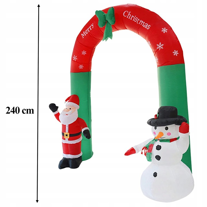 XXL BRAMKA 250x200cm BRAMA MIKOŁAJ BAŁWAN DMUCHANY LED AUTOMATYCZNA