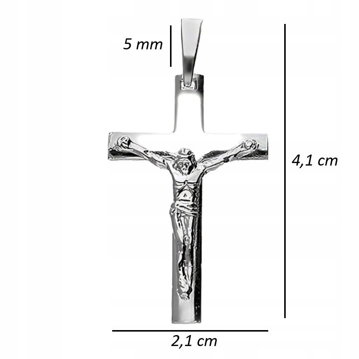 SREBRNY MĘSKI KRZYŻYK ZAWIESZKA KRZYŻ Z JEZUSEM SREBRO PR. 925 NA PREZENT