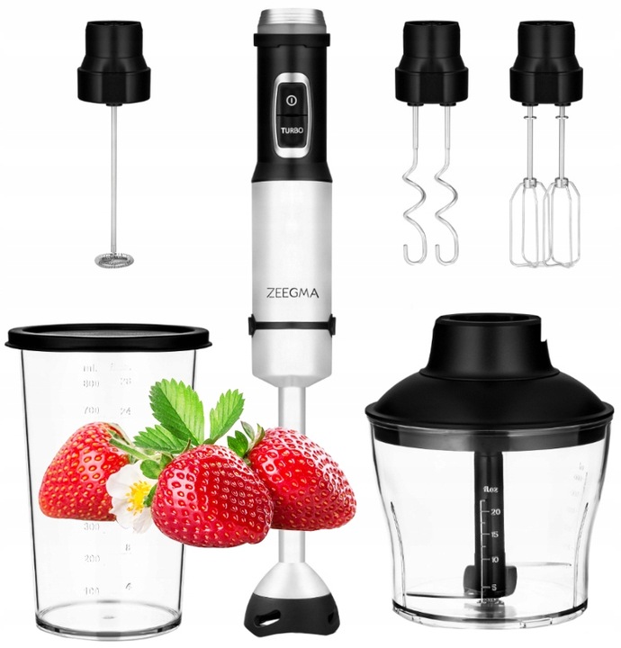 MOCNY WIELOFUNKCYJNY BLENDER MIKSER RĘCZNY 5w1 TYTANOWE OSTRZE temp do 140°