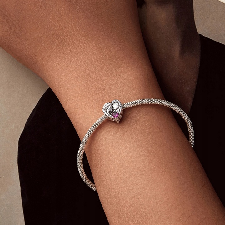 Charms Zawieszka Charms Serce Mama i Dziecko Srebro 925 Charmsy Trusky