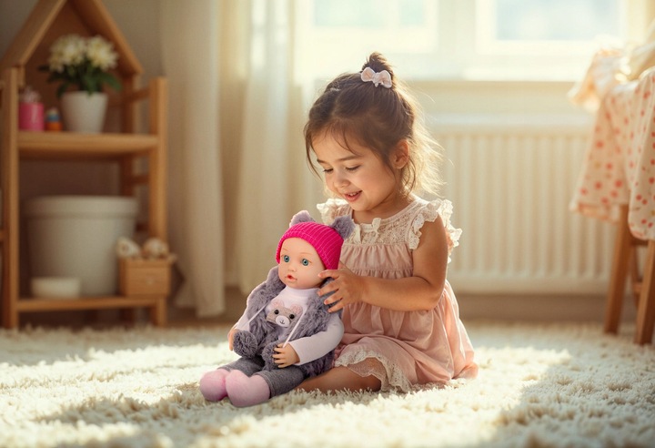 LALKA INTERAKTYWNA BOBAS KINDERPLAY MÓWI ŚMIEJE SIĘ PŁACZE UBRANKA