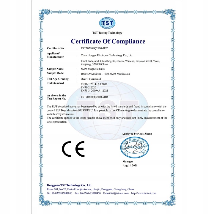 KULKI MAGNETYCZNE XXL Kolorowe 5 mm 216 szt. + BOX