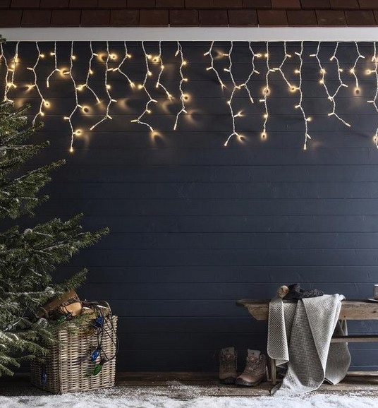 Lampki Choinkowe Sople Kurtyna Świetlna 1000 LED Ciepłe Białe Flash