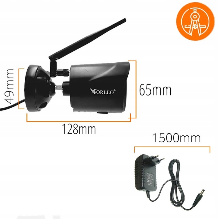 Kamera Zewnętrzna Bezprzewodowa WiFi IP ORLLO TZ4 Jakość Super HD + GRATIS