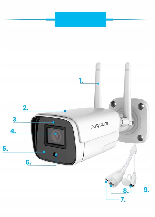 Kamera IP EasyCam zewnętrzna WiFi IR 30m Tuya 2MPx