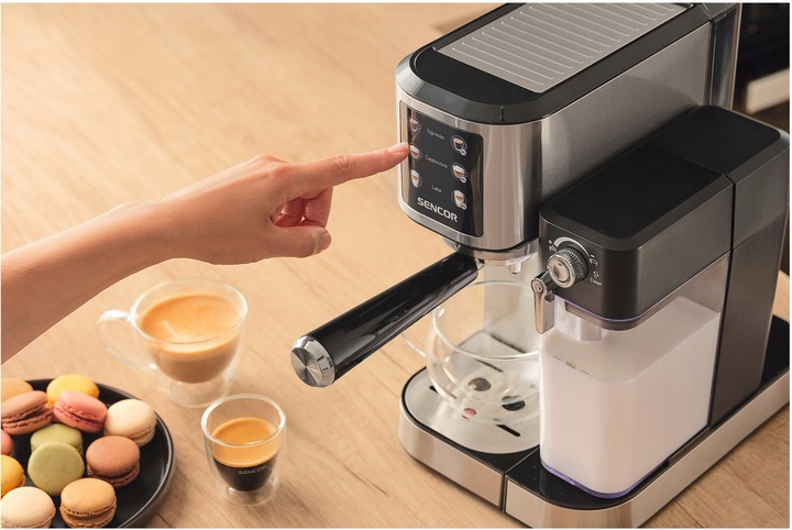 Automatyczny Kolbowy ekspres ciśnieniowy Sencor SES4910SS 1350W 20bar stal