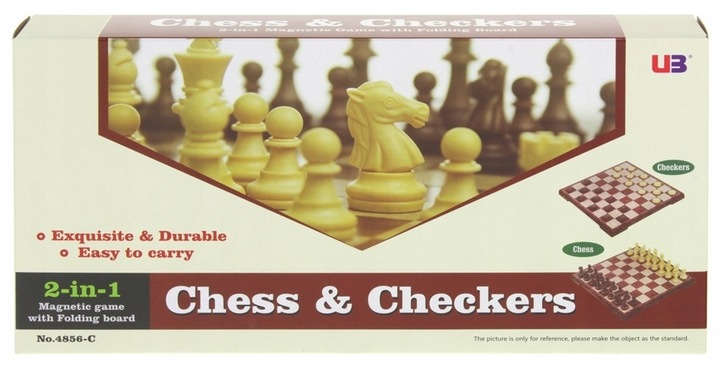 Szachy Warcaby Magnetyczne Klasyczne Duże na Magnes Gra 2w1 31x31 cm