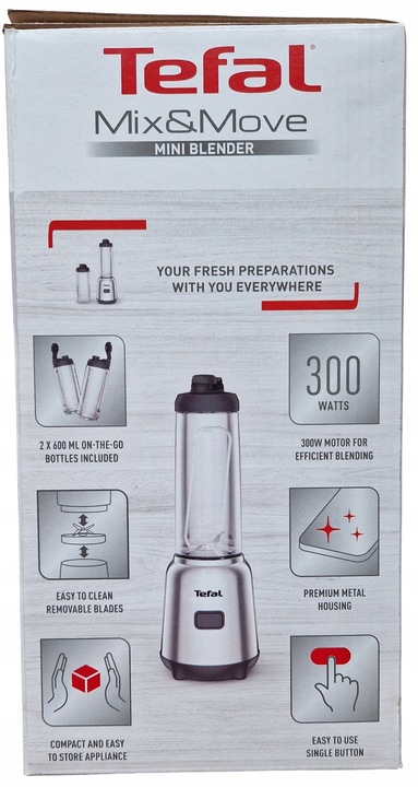 Blender Tefal BL15FD Smoothie MIX&MOVE 2x butelka 600ml