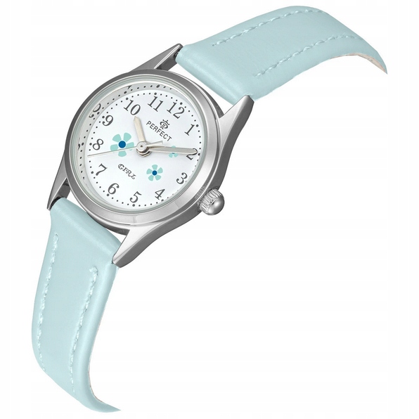 Delikatny ZEGAREK PERFECT dla dziewczynki kwiatuszki girls KOLOROWE PASKI