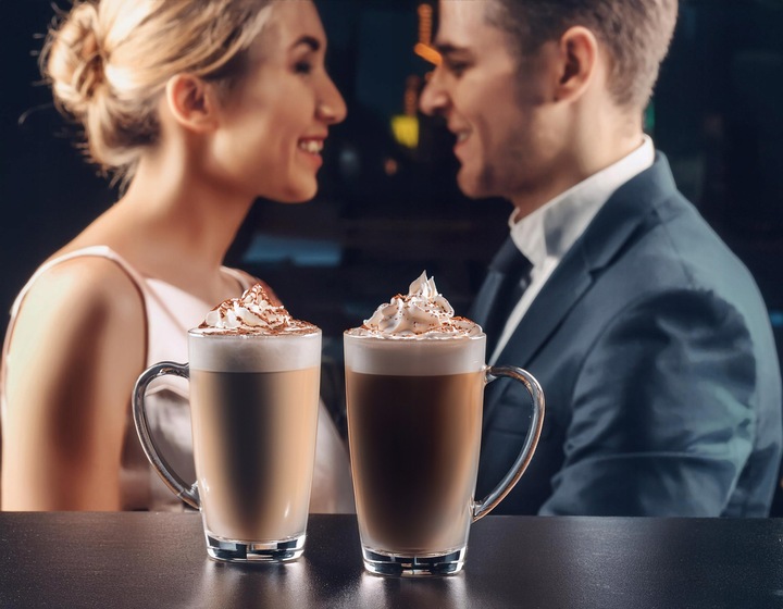 Szklanki z uchem Alex GLASMARK zestaw 6szt szklany kubek kawę 400ml