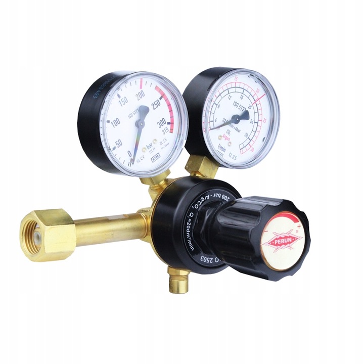 PROFESJONALNY REDUKTOR GAZU AR/CO2 2 MANOMETRY 200 BAR SLIGHT PERUN