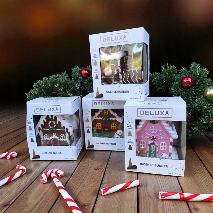 Kominek zapachowy świąteczna figurka domek Podstawka pod kadzidełka
