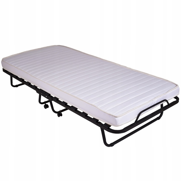 Łóżko polowe turystyczne składane 200 cm x 80 cm biały