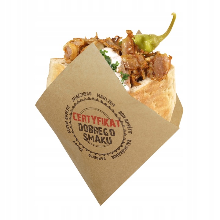 Opakowanie koperta torebka burger kebab 16cmx17cm 1000 szt. certyfikat smak