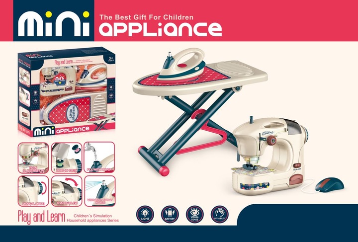 Zestaw AGD deska prasowanie żelazko maszyna szycie