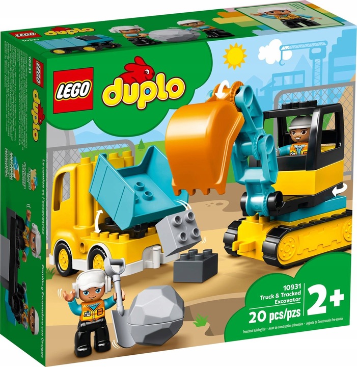 LEGO DUPLO Koparka i ciężarówka 10931+ Buldożer 10930 Budowa AUTA 2 AUTO