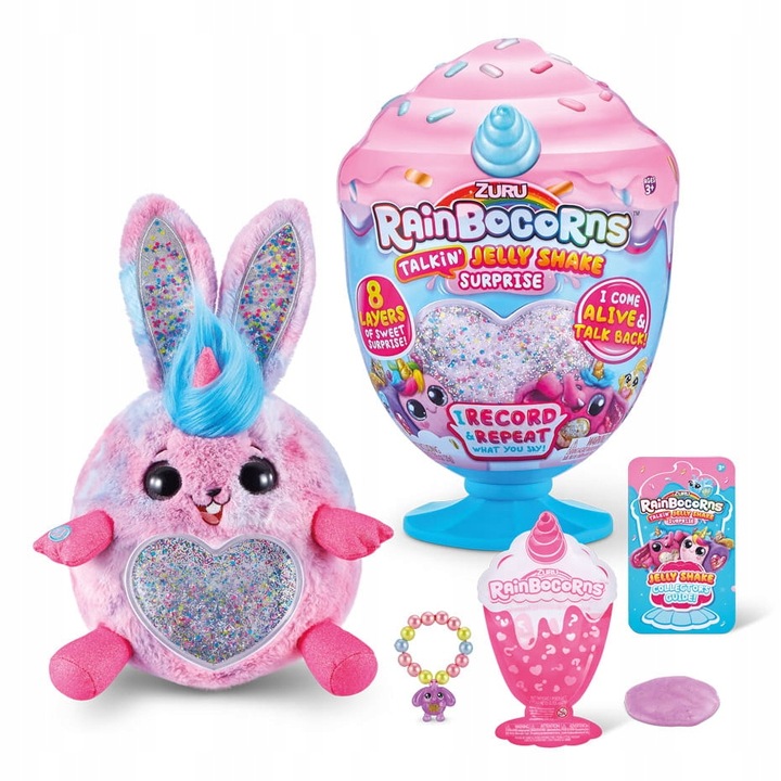 LODOWY PUCHAREK Z MÓWIĄCĄ MASKOTKĄ RAINBOCORNS TALKIN JELLY SHAKE SUPRISE