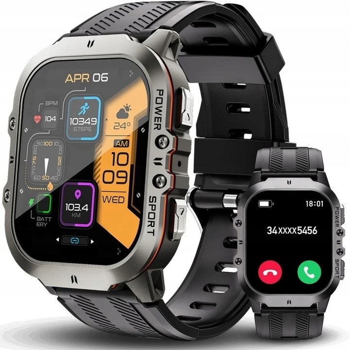 SMARTWATCH MĘSKI C26 AMOLED MENU PL WODOODPORNE KROKOMIERZ watch ZEGAREK