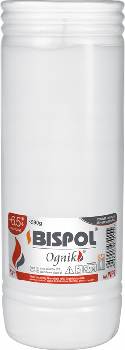 Wkłady do zniczy parafinowe BISPOL WP7 156h 12szt