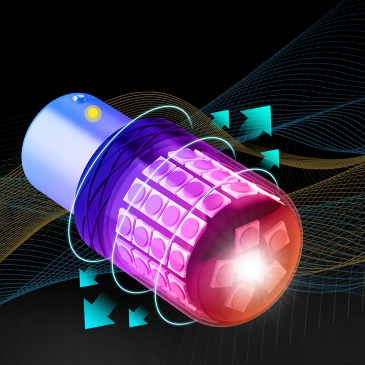 ŻARÓWKA LED PY21W XSTORM POMARAŃCZOWA KIERUNEK CAN