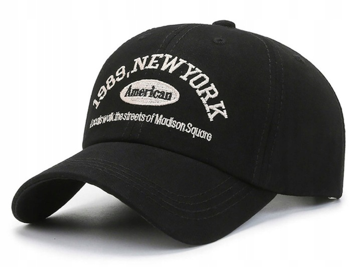 Czapka z daszkiem bejsbolówka NEW YORK bawełniana CZARNA Pako Jeans