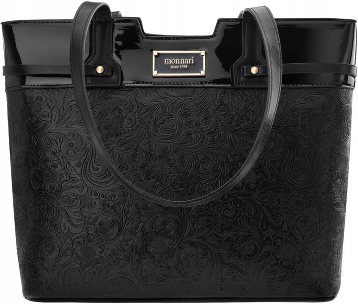 Monnari Torba Ze Zdobieniem Torebka Shopper Duża Sztywna Aktówka Kwiaty