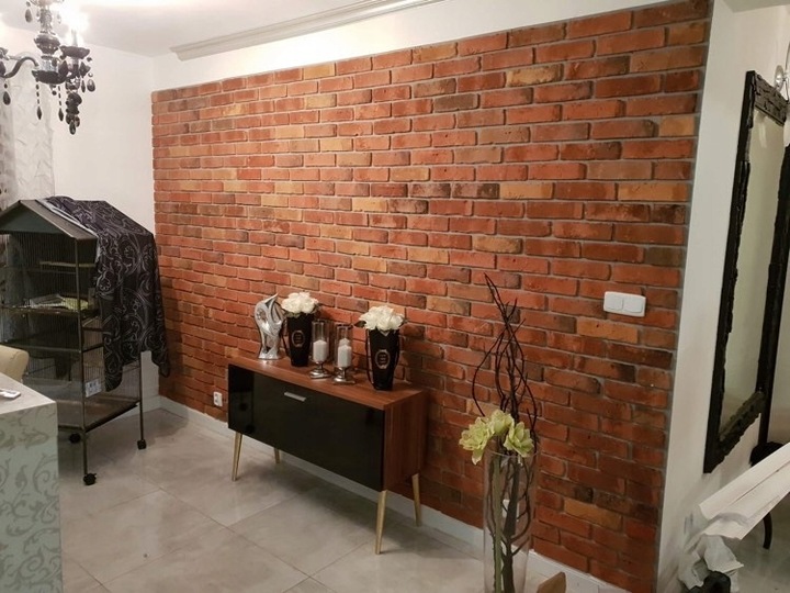 STARA CEGŁA Z GOTOWĄ FUGĄ CZERWONA LOFT PŁYTKI DEKORACYJNA NA ŚCIANĘ