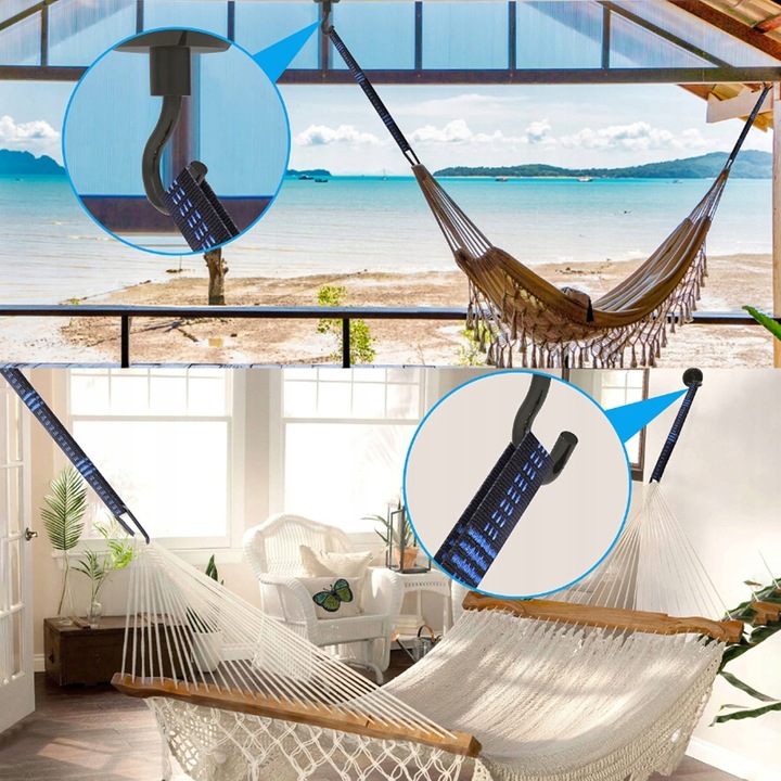 PASY DO MOCOWANIA HAMAKA, 2 SZTUKI, PASY Z 2 KARABIŃCZYKAMI, NA KEMPING