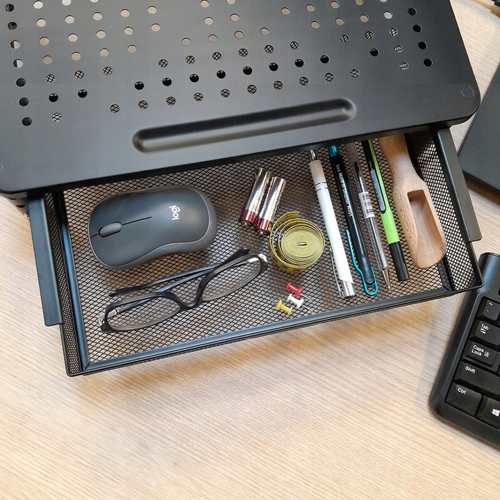 Podstawka z szufladą pod laptop drukarkę monitor 13-32" regulacja PREMIUM